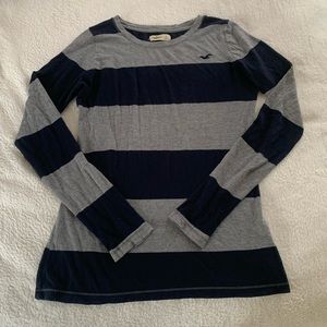 Rare Hollister Striped Long Sleeve in Grey and Navy